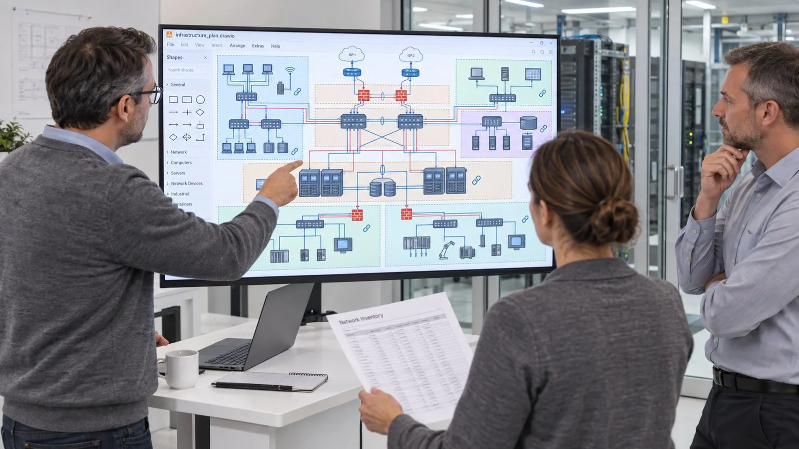 Gemeinsame Planung einer segmentierten IT- und OT-Infrastruktur an einem Netzplan