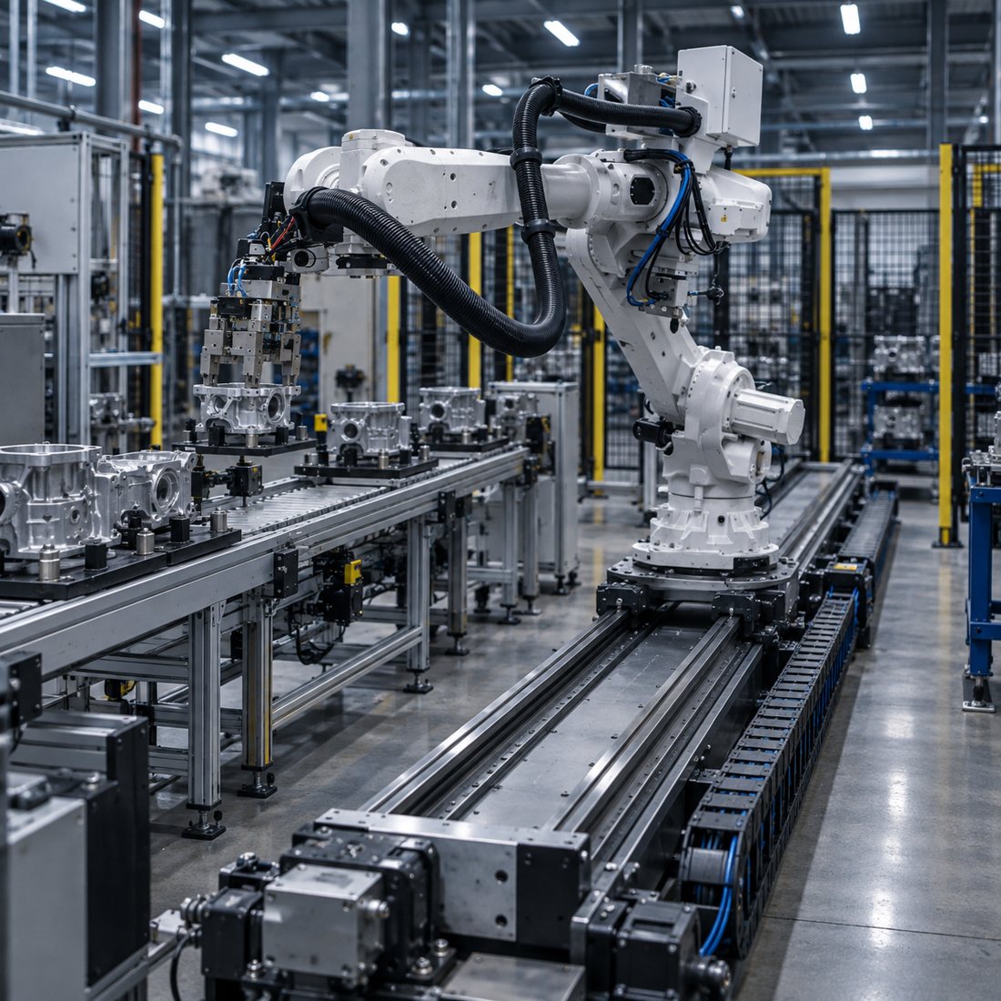 Roboter an einer Montagelinie
